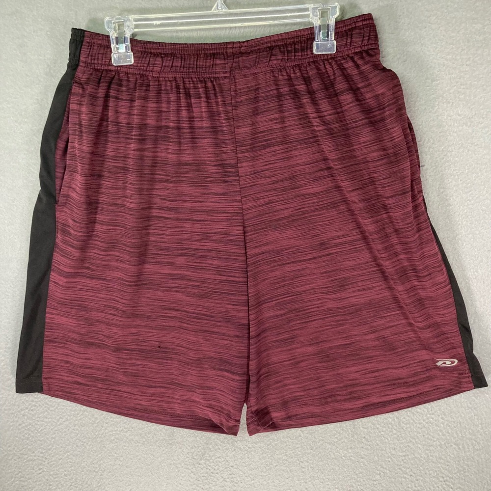 Pro Player Mens Large Athletic‎ Shorts Red Black Workout Gym